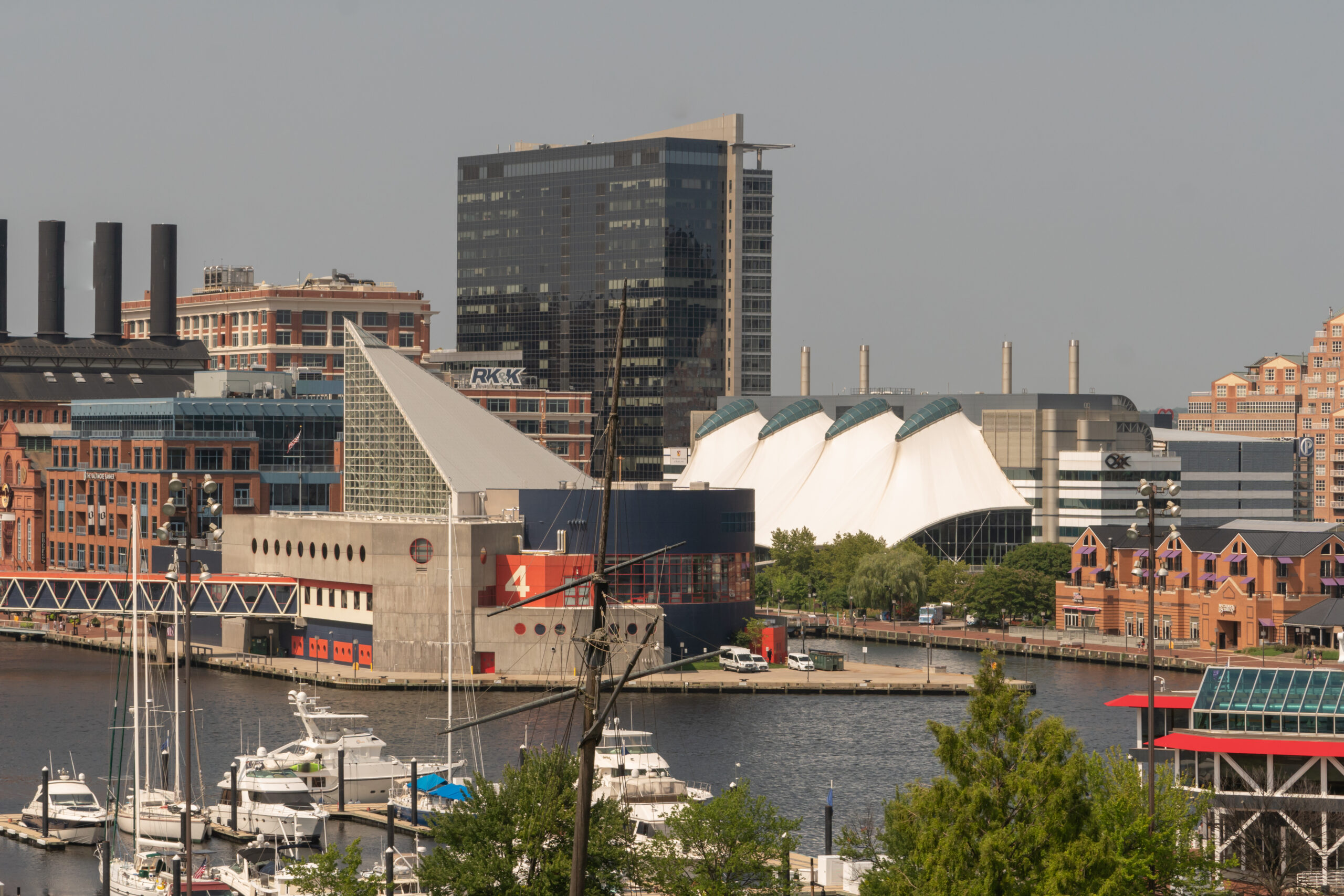 National Aquarium pier 4 building and surrounding urban waterfront